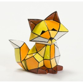 Ceramic Bisque Fox Facet-ini